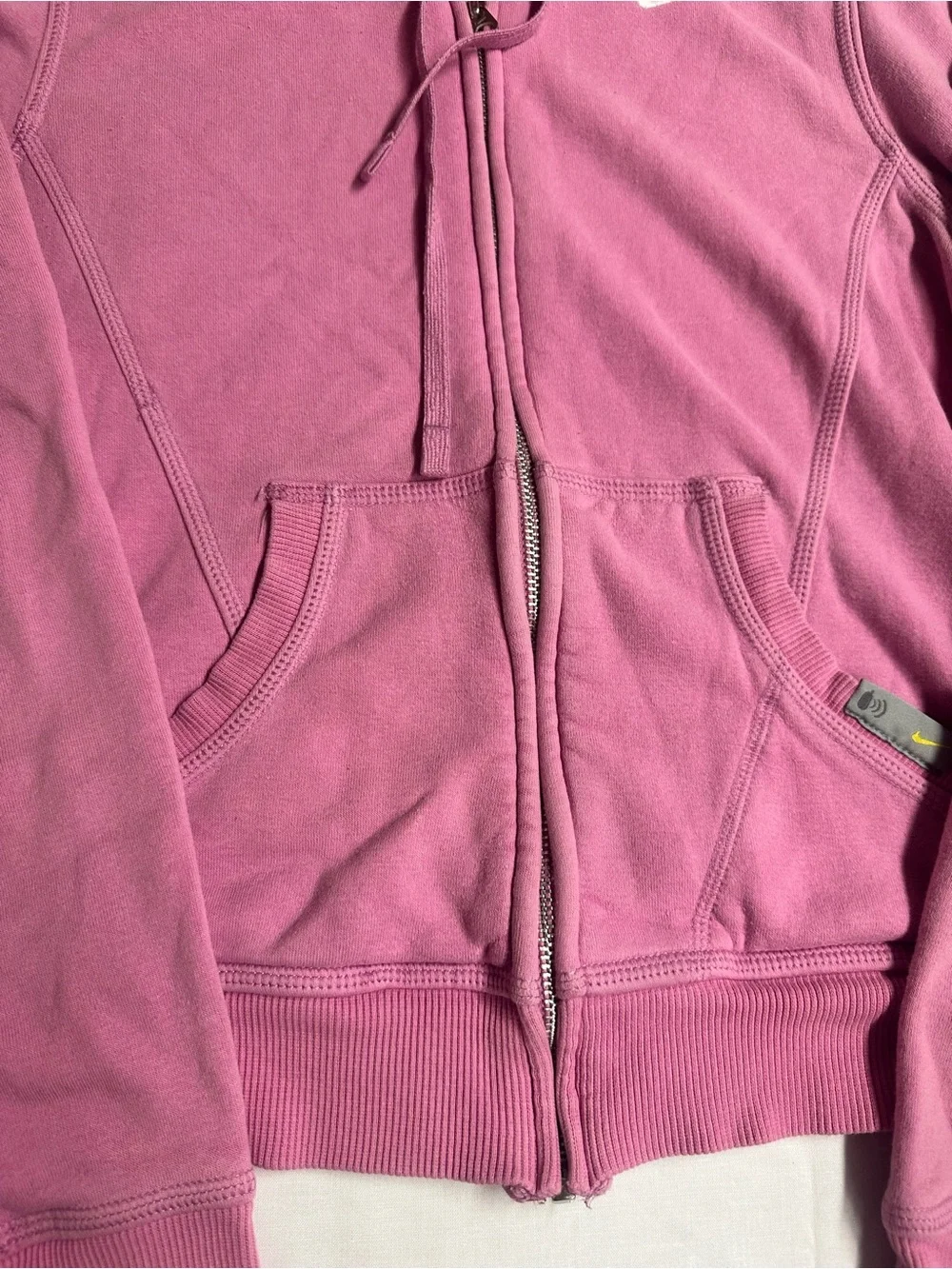 Nike Pink Sherpa-Lined Hoodie with White Swoosh